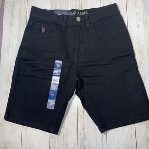 *NEW* U.S. Polo Assn. Boys 5-Pocket Size 12 Denim Short Black